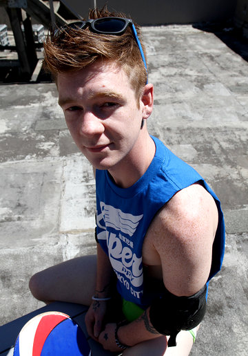 Red headed Aussie - Cody James naked on the roof